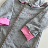Babygrow Cinza Mesclado com Rosa