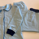 Pijama Azul Claro com Azul Escuro